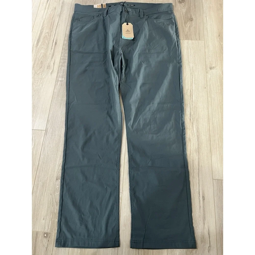 PrAna Pants Mens 42/34 Blue Brion Slim Fit Recycled Nylon Hiking Stretch Outdoo